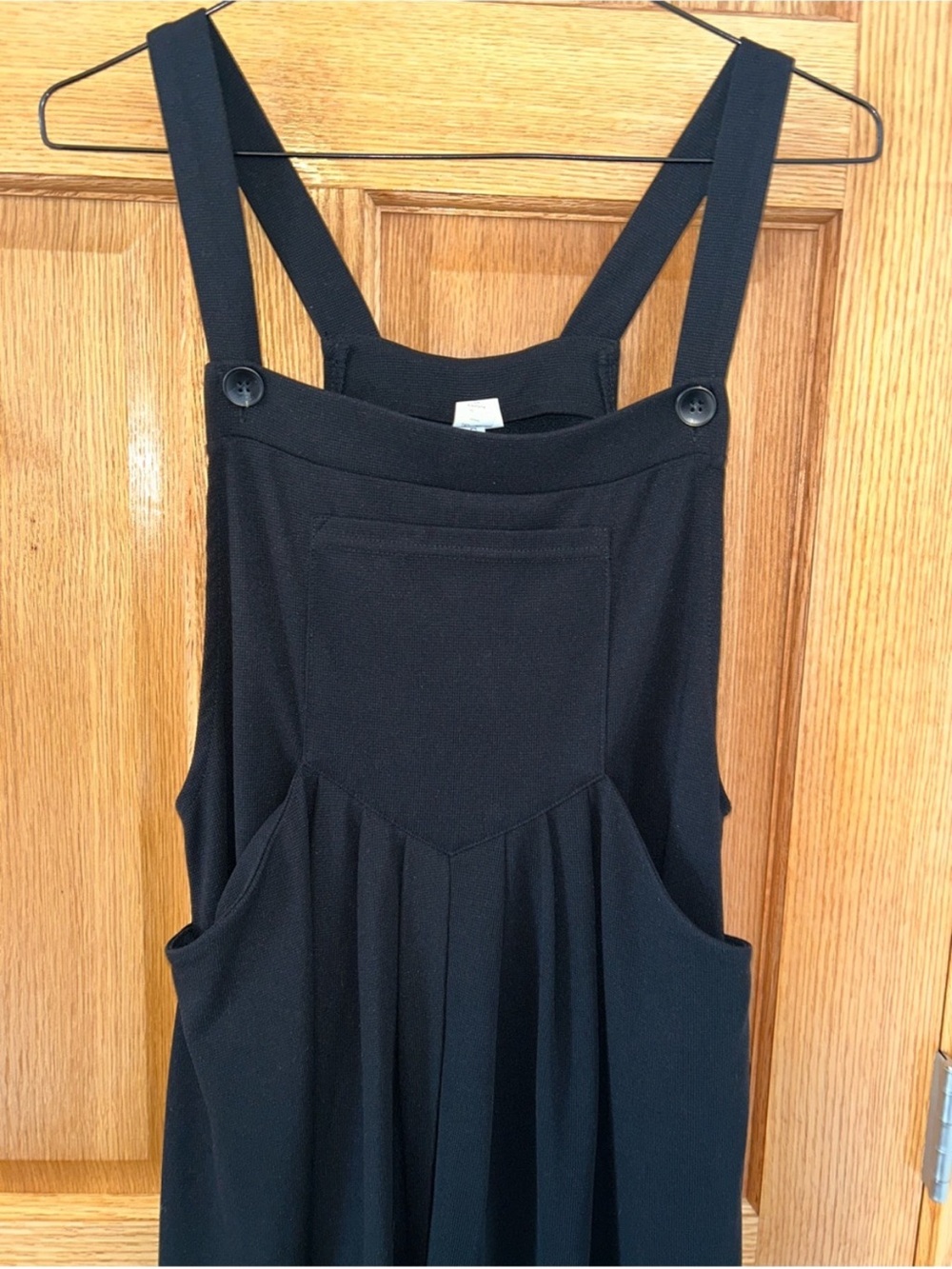 Halara black pinafore jumpsuit button straps